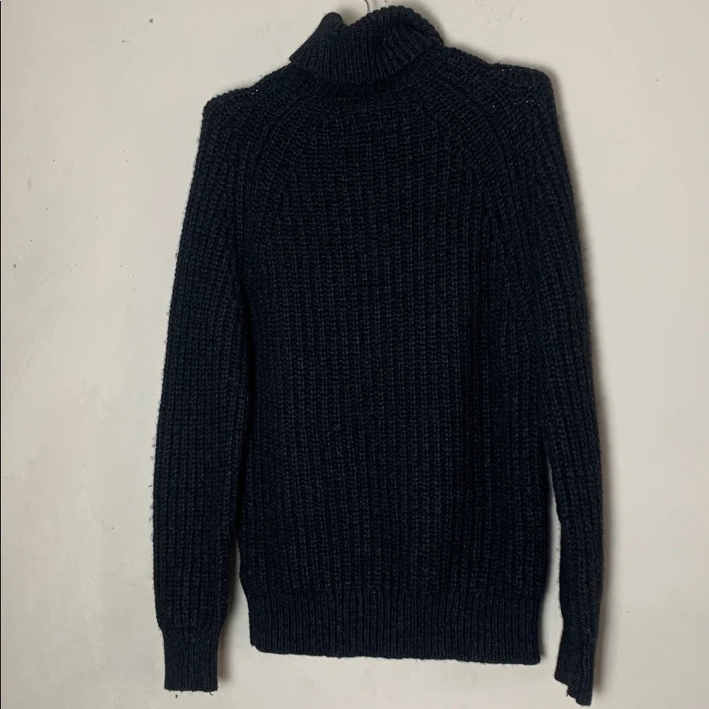 AllSaints Yak Wool Blend Black MAST FUNNEL NECK SWEATER MENS Size XS
